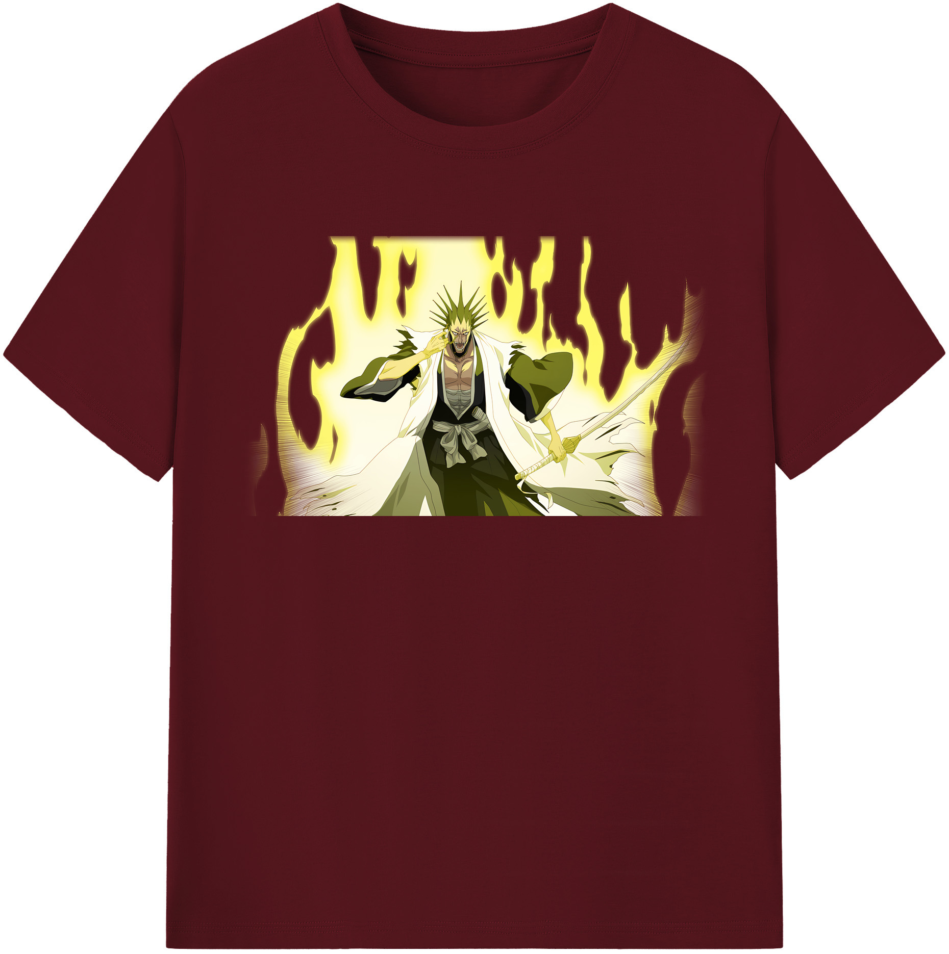 （画像用） ブリーチ ざらき けんぱち BLEACH Zaraki Kenpachi 綿100％半袖Tシャツ（フロントプリント）